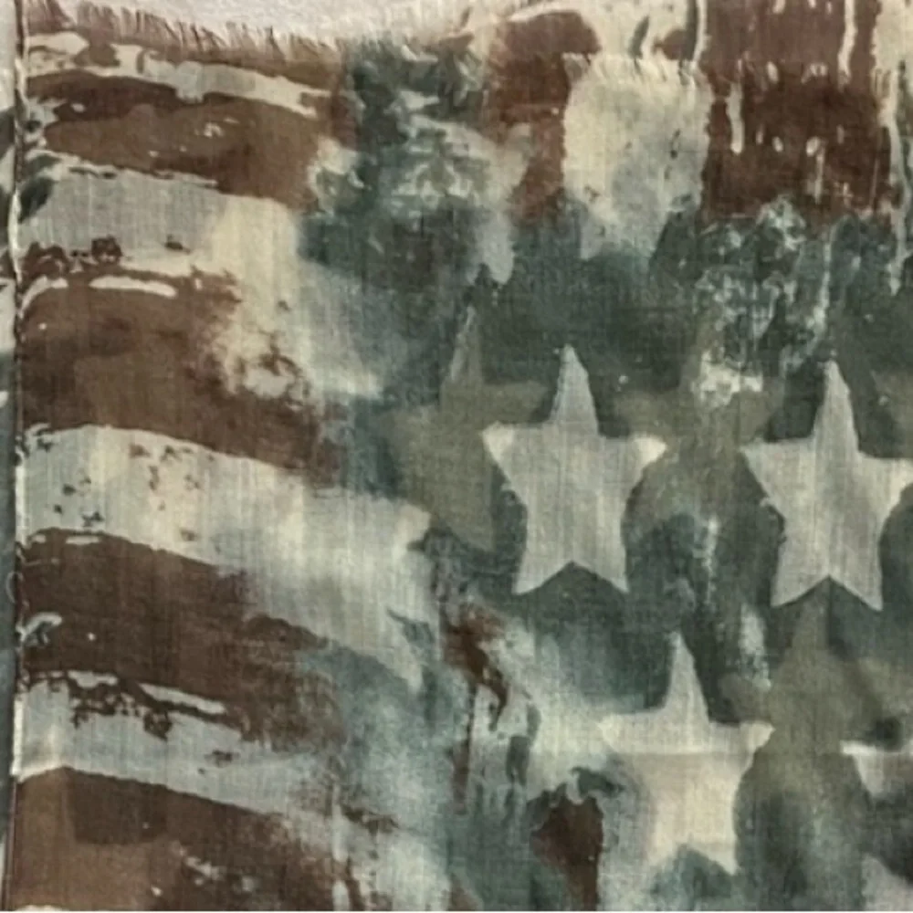 Collection XIIX Free Spirit American Flag Wool Blend Lightweight Scarf Ladies OS